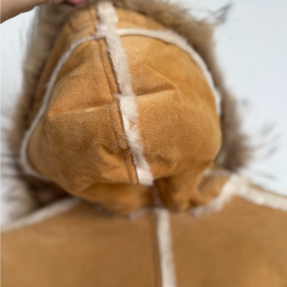 Vintage Lloyd Elliot Womens SM Shearling Leather Reversible Penny Coat Fur Trim - Picture 9 of 13